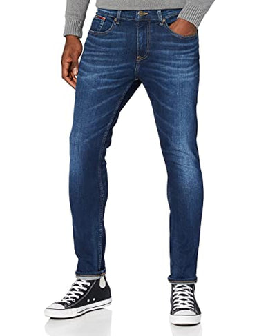 Tommy Jeans Herren Jeans Hose Austin Slim Tapered Stretch, Blau (Aspen Dark Blue Stretch), 36W/34 im Sale